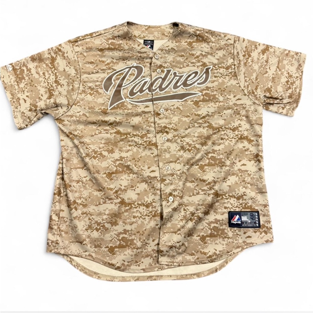 Majestic Tan Camo Padres Jersey